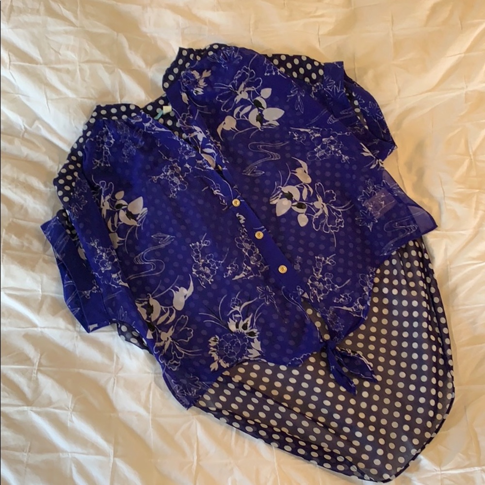 Anthropologie Sheer High Low Blouse